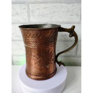 Mug en cuivre antique avec poignée de style rétro, accessoire de bar à domicile, réutilisable, pour Moscow Mule, bière vintage, vente chaude - Product Image 1