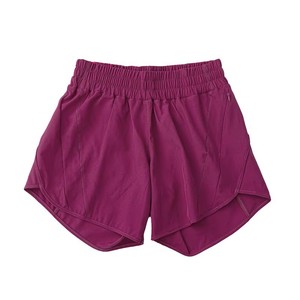 Shorts de sport vert taille haute pour femme, séchage rapide, tricoté, taille élastique, couleur unie, coupe classique, vêtements de sport, logo personnalisé, OEM, vente en gros - Product Image 2