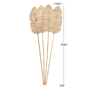 DreamCraft <b>Set</b> of 4 Woven Decorative Fan <b>Vase</b> Fillers with Palm Leaf and Sculpture for Home or Office Turning Tool Vietnam - Product Image 6