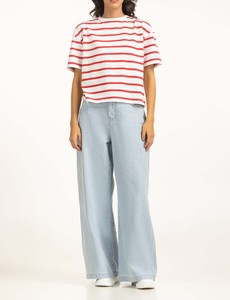 Nuevo Diseño, Camisetas de Manga Corta para Mujer, de la Mejor Calidad, Clásicas con Rayas Rojas, Transpirables y Cómodas, MOQ Bajo, Ropa Urbana para Generación Z - Product Image 3