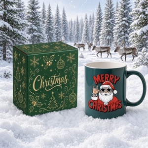 Taza de Cerámica Navideña de 330 ml al por Mayor, Diseño de Papá Noel, Caja de Regalo, Taza de Café, Ideal para Regalo Navideño, OEM, ODM, Etiquetas Privadas - Product Image 4