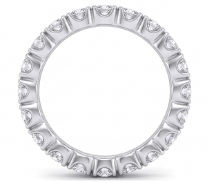 Bague d'éternité en diamant, taille brillant rond, bijoux fins classiques, bague de fiançailles - Product Image 4