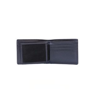 Men's Navy Blue <b>Pebble</b> Grain Leather Wallet Fashion Bifold Cash Pocket Center ID Window Flap Credit Card Multi Slots Smart Purse - Product Image 2