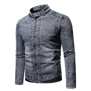 <b>Custom</b> Fleece Stand Collar <b>Denim</b> <b>Jacket</b> Men Men's <b>Jackets</b> - Product Image 4