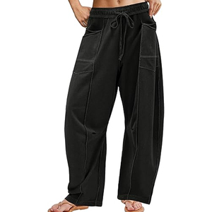 Women Fashion Cargo Sweatpants Wide Leg Pants High Waist <b>Drawstring</b> Casual Loose Fit Streetwear - Product Image 1