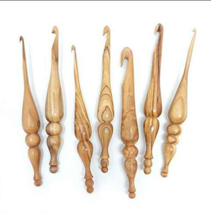 Premium Sheesham Wood Simple Straight <b>Crochet</b> Hooks <b>Set</b> 13 Hooks Hand Knitting Natural Hand Turned Ergonomic Portable - Product Image 6