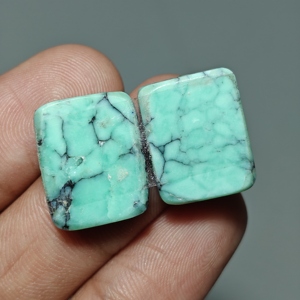 คู่คาโบชอนวาริสไซต์สีดำทรงคุชชั่นสำหรับทำเครื่องประดับ ขนาด 17x14x4 มม. 24 คิวที รุ่น E636 - Product Image 4