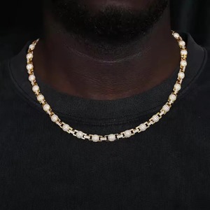 Cadena Cubana de Moissanita Personalizada de Alta Calidad para Hombre, con Piedras de Corte Brillante, Plata de Ley 925, Estilo Hip Hop - Product Image 1
