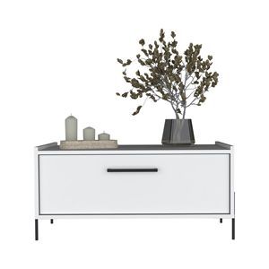 Tavolino da caffè bianco alto 15,6 pollici con 1 ripiano e 4 gambe - Product Image 6