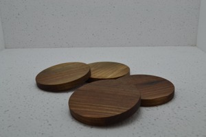 Solid Handmade Wood & <b>Epoxy</b> Resin Round Coasters with Natural Wood Inlay 9cm Diameter-REHMAN CRAFT - Product Image 3