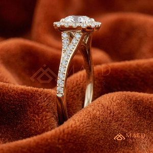 แหวนหมั้นทรง Asscher ชุบทองคำสีกุหลาบ ประดับเพชร CZ แบบ Pave Band ดีไซน์สวยงามสำหรับผู้หญิง เหมาะสำหรับงานแต่งงาน - Product Image 2