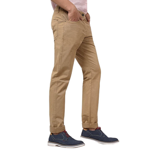 Pantalon décontracté en coton pour homme, coupe droite, taille mi-haute, braguette boutonnée, anti-plis, poches, idéal pour l'automne - Product Image 5