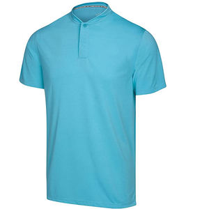 Camisa de Golf para Hombre, Bordada, de Secado Rápido, con Patrón Sólido, sin Cuello, Manga Corta, Casual, Antiarrugas y Elástica - Product Image 5