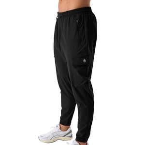 Pantalones Cargo Negros para Hombre, Ligeros, Deportivos, Corte Ajustado, con Múltiples Bolsillos, Logotipo Personalizado OEM, Suministro al por Mayor - Product Image 4
