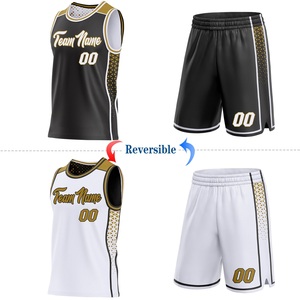 Uniforme de basket-ball réversible Elite, sublimation personnalisée, maillot et short d'équipe en maille polyester 260 GSM, étiquette privée OEM ODM - Product Image 4
