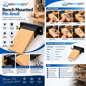 Bench Mounted Pin Anvil Stainless Steel <b>Wood</b> Jewelry Making Workshop Tool 0.55 Inch ZetomedPro - Product Image 3