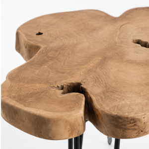 ARTERRA Luxury Teak Slice Modern <b>Nesting</b> Coffee <b>Table</b> <b>Metal</b> Hairpin Legs Eco-Friendly Decorative Handmade Durable Home Furniture - Product Image 4