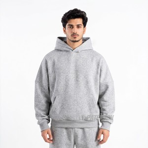 Hoodie ample à épaules tombantes en molleton de coton 400 GSM, marque privée, pour les marques de vêtements minimalistes - Product Image 5