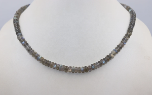 ร้านขายอัญมณีอินเดียสำหรับผู้หญิง สร้อยคอหินลาบราดอไรต์ธรรมชาติทรงกลมเรียบ ขนาด 6.5 มม. ความยาว 16 นิ้ว รูขนาด 0.40 มม. สำหรับทำเครื่องประดับ - Product Image 4