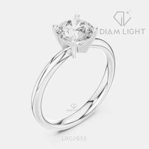 Bague de mariage ronde 1,17 carat, bijoux fins, certifiée IGI, or blanc 14 carats, diamant de laboratoire, bague de fiançailles et de mariage - Product Image 2