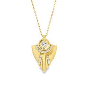 Pendentif Breloque Bouclier de Diamant Personnalisé, Chaîne Câble Ronde à Longueur Réglable, Collier Vintage à Superposer, Fabrication en Or Massif 14k 18k - Product Image 1
