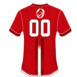 Camiseta Deportiva de Manga Corta Roja y Blanca con Cuello Redondo y Número Estampado, Uniforme de Béisbol para Entrenamiento Deportivo - Product Image 2
