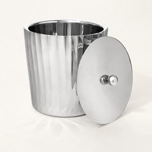 Modern Double Walled Wine Bucket Hammered Metal Champagne Chiller With Handles Durable Eco-Friendly Ice Pail For Home Decor - Product Image 3