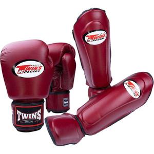 Twins Boxing <b>Gloves</b> & Shin Guards Set Black <b>Silver</b> Dragon Print Leather Velcro Closure For Martial Arts Training Adult - Product Image 4