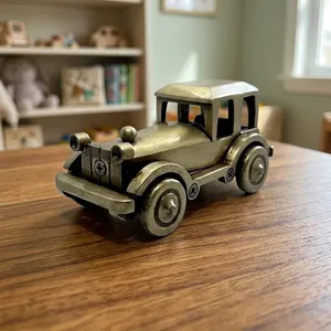 Vintage Brass Model <b>Car</b> Antique Gold 1920s Style Classic <b>Car</b> Showpiece Home Office <b>Table</b> Decor Collectible Gift - Product Image 6