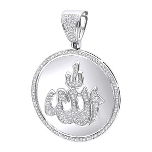 Pendentif Rapper Personnalisé en Argent 925 de Haute Qualité avec Moissanite, Bijoux Hip Hop, Médaille ALLAH, Diamants Moissanite, Pendentif Hip Hop - Product Image 2