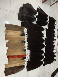 Cutícula alineada personalizada de alta calidad, cabello humano virgen crudo, cabello rubio negro Natural de color a granel, paquete de rizos dobles - Product Image 3