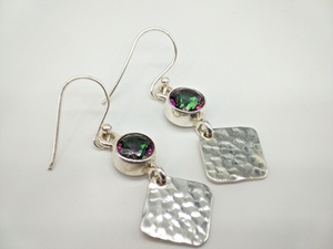 Pendientes Artesanales de Piedras Preciosas Místicas Naturales, Plata de Ley 925, Joyería al por Mayor, Pendientes Étnicos Bohemios de Moda para Mujer - Product Image 3