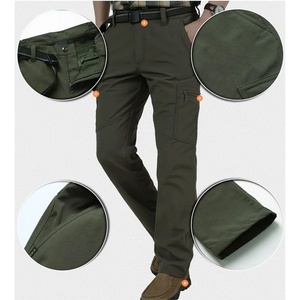 Men Elastic Waist <b>Cargo</b> <b>Pants</b> Casual Tapered Leg Midweight Woven <b>Green</b> - Product Image 5