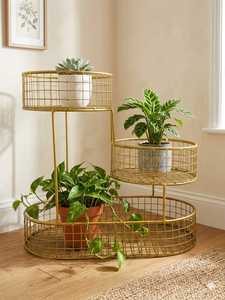 Soporte para Plantas Decorativo Moderno de Hierro con Recubrimiento en Polvo, Ecológico, Duradero, Ligero, con Orificio de Drenaje y Opción para Colgar, para Hogar y Jardín - Product Image 1