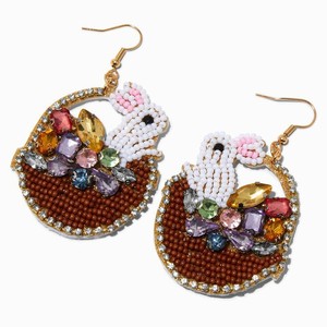 Boucles d'oreilles brodées de perles à la mode faites à la main au design multicolore fantaisie pour filles élégantes et femmes à la mode - Product Image 6