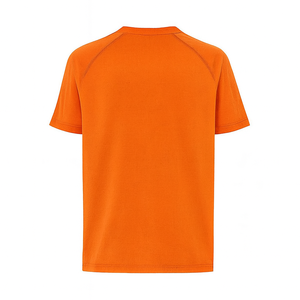T-shirt à col rond orange à manches courtes, en polyester respirant, unisexe, coupe classique, toutes saisons, couleur unie, vêtements de sport - Product Image 4
