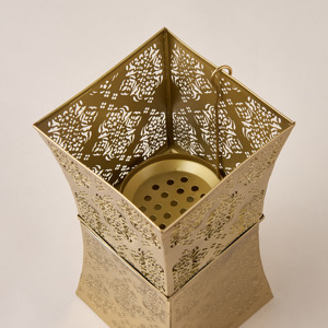 Brûleur d'encens en laiton avec motif palmier et base en marbre, support d'aromathérapie pour parfumer la maison, utilisation toute saison - Product Image 6