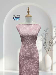 Tissu satiné imprimé floral VT29, 100% polyester, 150/160 cm, léger, extensible, respirant, tissé, pour vêtements féminins, matière pour robe - Product Image 5