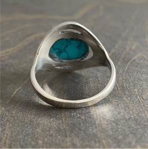 Luxurious Vintage <b>Turquoise</b> <b>Ring</b> 925 Sterling Silver Handmade Designer Statement Jewelry For Unisex Daily Wear - Product Image 2