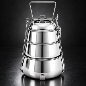 Boîte à lunch conique en acier inoxydable, anti-fuite, préservation de la fraîcheur, conteneur alimentaire multi-niveaux pour l'école et le bureau - Product Image 1