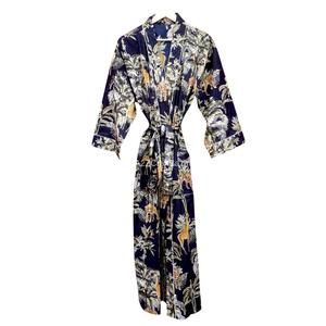 Robe Kimono d'été et d'automne à imprimé animal, longue, pour spa, douce, pour femme, 100% coton, col en V, avec ceinture, séchage rapide - Product Image 5