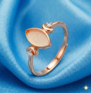 Bague en argent sterling 925 massif plaqué or jaune, sertie d'une pierre marquise 5x10mm, minimaliste, empilable, pour création de bijoux DIY - Product Image 5