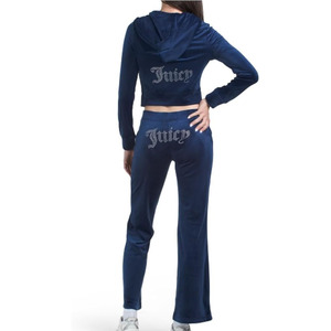 Survêtement pour femme en velours, ensemble jogging 2 pièces coupe ample pour homme avec broderie du logo sur le devant - Product Image 6