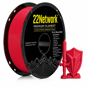 เส้นพลาสติก PLA สีแดงกุหลาบ 22Network ขนาด 1.75 มม. น้ำหนัก 1 กก. สำหรับเครื่องพิมพ์ 3 มิติ ระดับอุตสาหกรรม ความเร็วสูง 300 มม./วินาที ผลิตโดยโรงงาน OEM ODM โดยตรง - Product Image 1