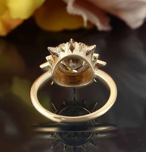 Round Cut Moissanite <b>Ring</b> 925 Sterling <b>Silver</b> Engagement <b>Ring</b> Brilliant <b>Solitaire</b> Dainty Minimalist Wedding Promise <b>Ring</b> - Product Image 3