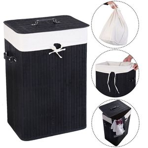 Cesto de Ropa Plegable de Bambú con Rejilla Individual y Tapa Extraíble para Almacenamiento de Ropa Sucia - Product Image 4