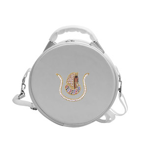 White Daughters of Isis emblem Hand Embroidery GOLD Cap <b>Case</b> With Strap - Product Image 1