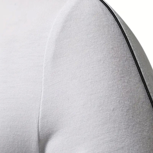 Camisa Oversize de Estilo Urbano para Hombre con Rayas Laterales Delanteras, Cómoda, Transpirable, 100% Algodón, Secado Rápido, Detalle de Cremallera para Deportes - Product Image 6