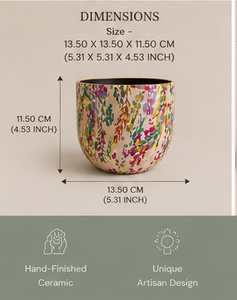 Latest Design Metal Indoor Round Planter <b>Sticker</b> Enamel Planter Pot for Home & Garden Decoration Handmade Customized - Product Image 5