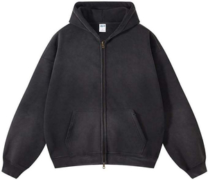 Sweat-shirts à capuche surdimensionnés à demi-zip en coton épais 450g, style américain tendance, délavés à l'acide, imprimés sur mesure, haute qualité, vente en gros - Product Image 2